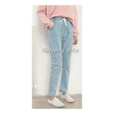 Shopping Yukz Celana Boyfriend Wanita CLAUDIA (Kualitas Premium ) - SOFT BLUE / Celana Panjang / Celana Jeans Wanita / Boyfriend Jeans / Celana Wanita