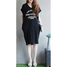 Shopping Yukz Midi Dress Wanita VIVE - BLACK / Dress Kaos Wanita / Dress T-shirt Wanita / Gaun Kaos Wanita / Dress Santai Wanita / Gaun Remaja/ Gaun Kasual / Dress Casual Wanita / Dress Murah / Dress Gaul / Dress Modern / Gaun Murah / Gaun Modern