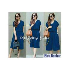 Shopping Yukz Jumpsuit Wanita ELSA - BIRU BENHUR / Jumpsuit Celana / Baju Terusan Wanita / Jumpsuit Cantik / Playsuit Wanita / Jamsuit Wanita / Jumpsuit Cewek / Setelan Jumpsuit
