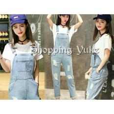 Shopping Yukz Jumpsuit Wanita Janez Overall Jeans - Soft Blue ( Tanpa Inner/Baju dalam) / Jumpsuit Jeans/ Baju Kodok