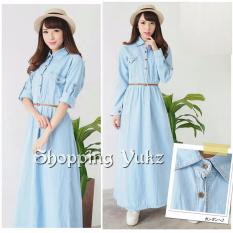 Shopping Yukz Long Dress Maxi Jeans Alila - Soft Blue / Dress Jeans/ Dress Denim / Long Dress / Maxi Dress
