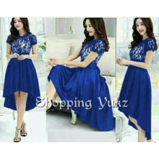 Shopping Yukz Midi Dress Brukat Wanita ELLA - BENHUR / Dress Korea / Dress Renda / Lace Dress / Gaun Pesta