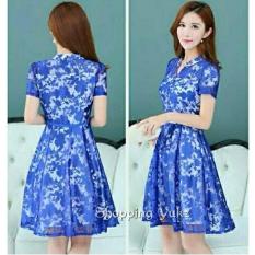 Shopping Yukz Midi Dress Brukat Wanita LILITA - BENHUR / Dress Korea / Dress Renda / Lace Dress / Gaun Pesta / Gaun Midi / Dress Pesta / Dress Formal / Gaun Formal