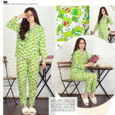 Shopping Yukz Setelan Baju Tidur Piyama Wanita KEROPIE FROG HIJAU / Baju Tidur Wanita / Setelan Piyama Wanita / Piyama Remaja / Piyama Kartun Wanita / Setelan Kartun Wanita / Piyama Wanita Murah