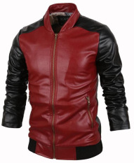 Sidnanes Jaket Kulit Sintetis Baseball 2 Warna (Merah - Hitam)