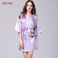 Sutra Satin Pernikahan Pengantin Bridesmaid Robe Bunga Kimono Mandi Pendek Robe Malam Robe Mandi Robe Modis Dressing-Internasional