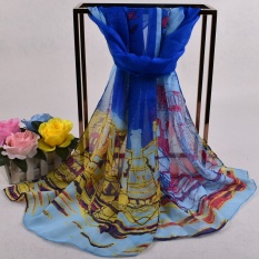 Silk Scarf Spring Musim Dingin Syal Perempuan Fashion Panjang Bunga Dicetak Selendang Sutra Ladies Stola Hangat Polyester Selendang Jilbab 041-Intl