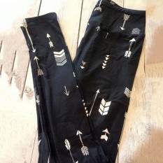 Simida Wanita Arrow Dicetak Legging Sempit Kaki Tinggi Pinggang Melar Celana Celana-Internasional