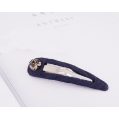 Sederhana Liar Korea Sisi Klip Kain Bb Clip Jepit Rambut Bangs Klip Rhinestone Jepit Rambut Kata Folder Accessories Bakso Head (Dark Biru) -Intl