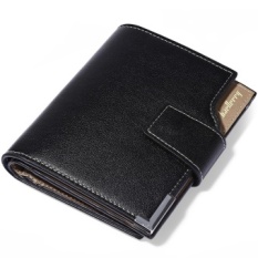 Sederhana Home Baellerry Tiga-dilipat Dompet Vertikal MultifunctionalLeather Kartu Kredit Bifold Dompet untuk Pria Hitam-Intl