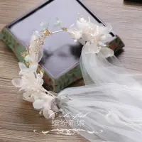 Gadis Mori pedesaan sen AS HUADO buatan tangan kerudung Model Korea pengantin wanita karangan bunga garland