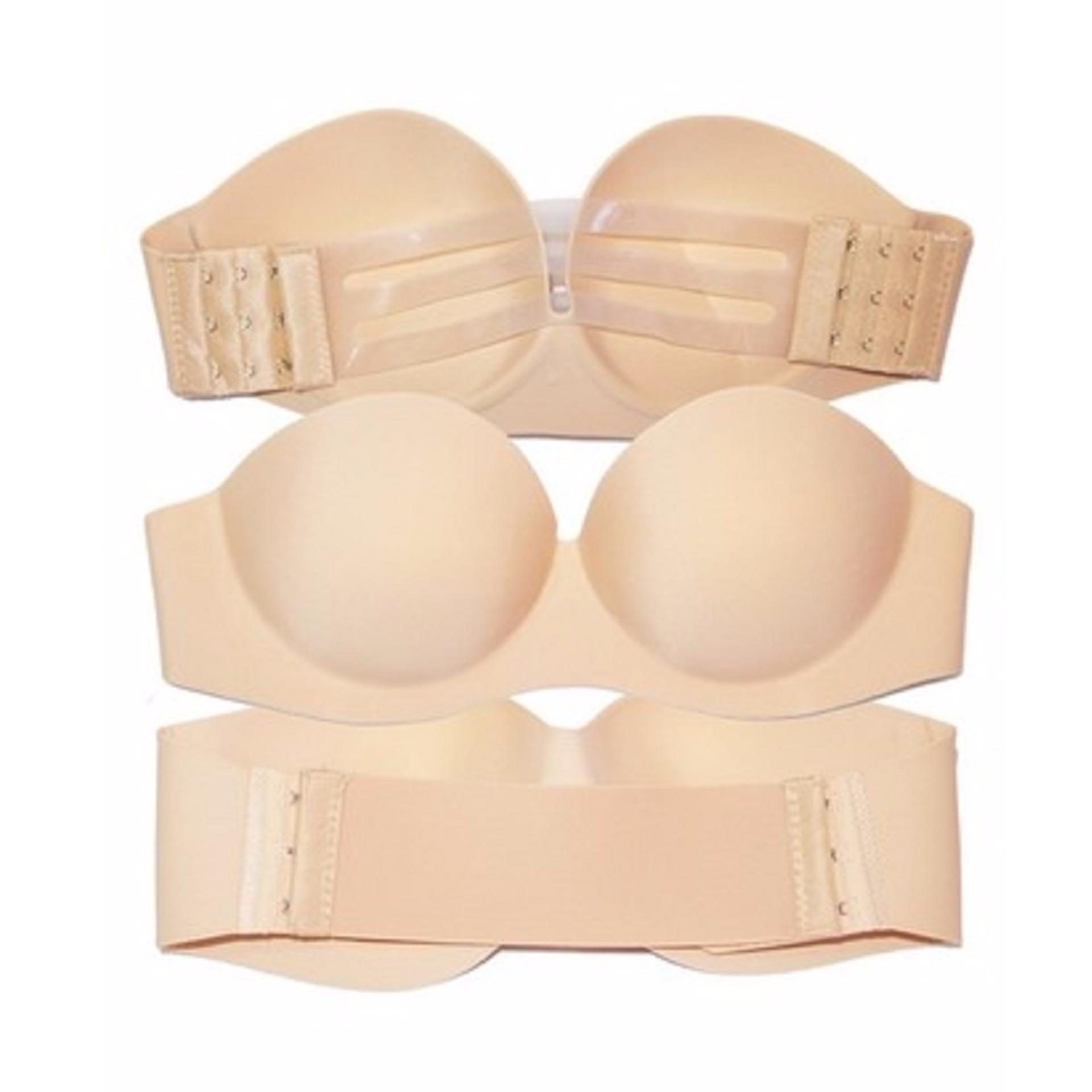 SISEKSI - Push Up Seamless Bra Tanpa Tali CUP C - CREAM