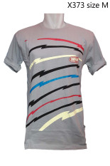 Skumanick X373 - Kaos Distro Design Petir Loreng Warna Warni - Abu Abu Muda