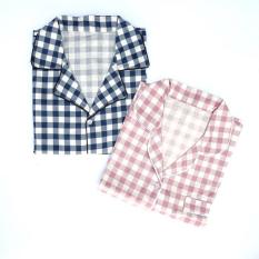 Sleepwear Baju Tidur Piyama Pasangan Couple Katun Jepang Kotak - Oycbor