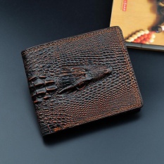 Slim Buaya Kulit PU Dilipat Pendek Pria Uang Klip Secara Pribadi Designer Brand Dompet Pemegang Kartu Kredit Male Dompet Pria Tas -Intl