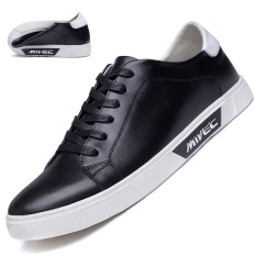 Small white sneakers the leisure leather joker with han edition men's shoes black white men's boom