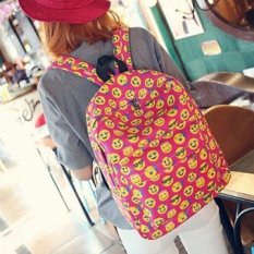 Smiley Fangirl Emoji Ransel Lucu Satchel Bahu Tas SchoolbagRose-Intl
