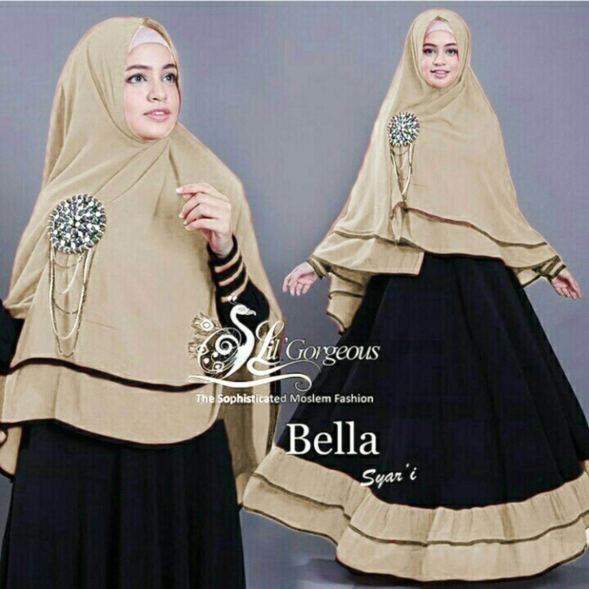 HEMAT Snowshopkita Dress Muslimah Gamis Syari Bella Mocca Hitam