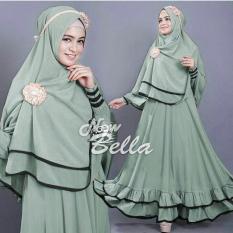 Snowshopkita Dress Muslimah Gamis Syari Bella - Full Hijau