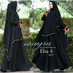 Snowshopkita Dress Muslimah Gamis Syari Elsa New 4 - Black