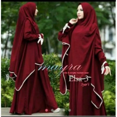 Snowshopkita Dress Muslimah Gamis Syari Elsa New 4 - Maroon