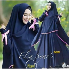 Snowshopkita Dress Muslimah Gamis Syari Elsa New 4 - Navy / Biru Tua