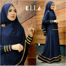 Snowshopkita Gamis Syari 2in1 Syfarose - Navy / gamis polos / dress / gamis muslim / baju muslim / pasmina / syari / gaun / maxi / najwa / hijab / setelan muslim