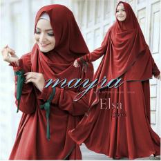 Snowshopkita Dress Muslimah Gamis Syari Elsa - Maroon