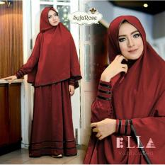 Snowshopkita Dress Muslimah Gamis Syari Syfarose - Merah Maroon