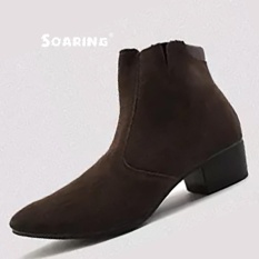 Melonjak 2017 Handmade Winter West Boots Pergelangan Kaki Sepatu Tinggi Kulit Pesta Pernikahan Dress Boots Sepatu Motorcycle Men Lelaki tapi Buku Lali (Brown) -Intl