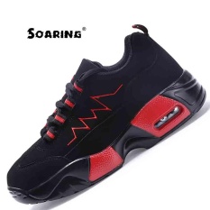 Baru Yang Melonjak Daftar Hot Penjualan Merek Spring Bernapas Pria & Wanita Olahraga Sepatu Menjalankan Sneakers Air Cushion Sepatu Kasut Lelaki AND Wanita (Hitam & Merah) -Intl