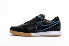 Soccer Shoe Sport Training Low Top Fashion Men's Football Shoe Official TiempoX Proximo IC Sneakers 2017 Newest Non-Slip(Black)