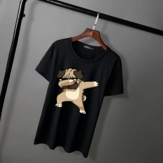 Lagu Xia Korea Modis Gaya Pria Lebar Remaja Baju Dalaman Kaos (Hitam)