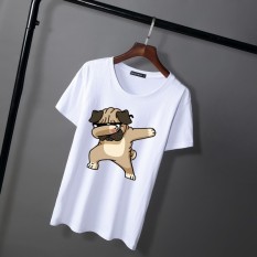 Lagu Xia Korea Modis Gaya Pria Lebar Remaja Baju Dalaman Kaos (Putih)