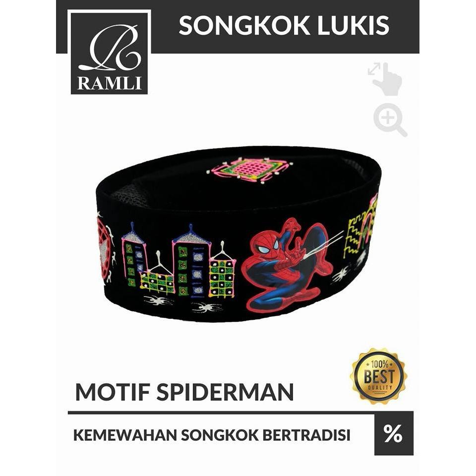 Songkok Peci Lukis Anak Motif Spiderman