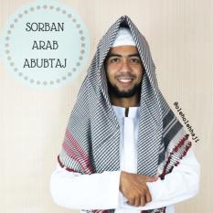 Sorban Haji Umroh Abubtaj Abu atau Hitam/Keffiyeh Shemagh Scarf Khimar/Sorban Arab Bahan Adem/Oleh Oleh Haji Umroh