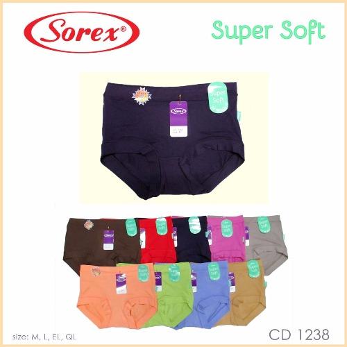 Sorex - 6 Pcs Celana Dalam Wanita Type 1238 Size M, L, EL, QL - Warna Random