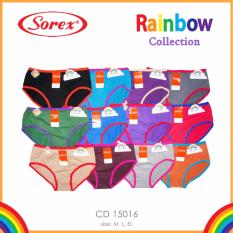 Sorex - 6 Pcs Celana Dalam Wanita Type 15016 Rainbow 1- Size M,L,XL - Warna Random