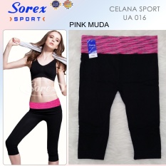 Sorex Celana Sport UA 016 Pants 3/4 Legging Olahraga Senam Yoga - Pink Muda