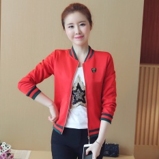 Korea Selatan Di 2017 Musim Gugur Wanita Memakai Pendek Jaket Wanita Jaket Baseball (Merah)-Intl