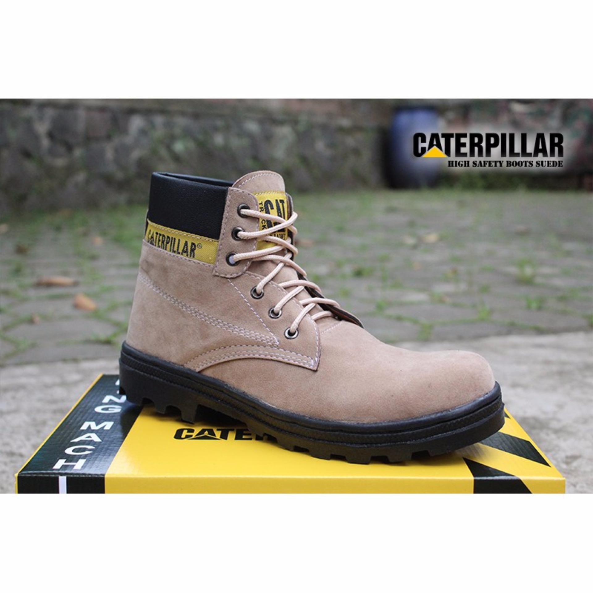 SP sepatu caterpillar safety boots Cream