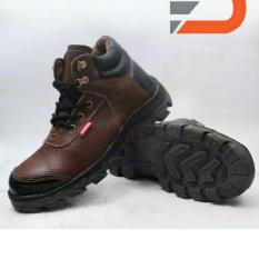 spartan sepatu boots safety pria /sepatu boots pria /sepatu kitchen di atas mata kaki asli kulit- coklat