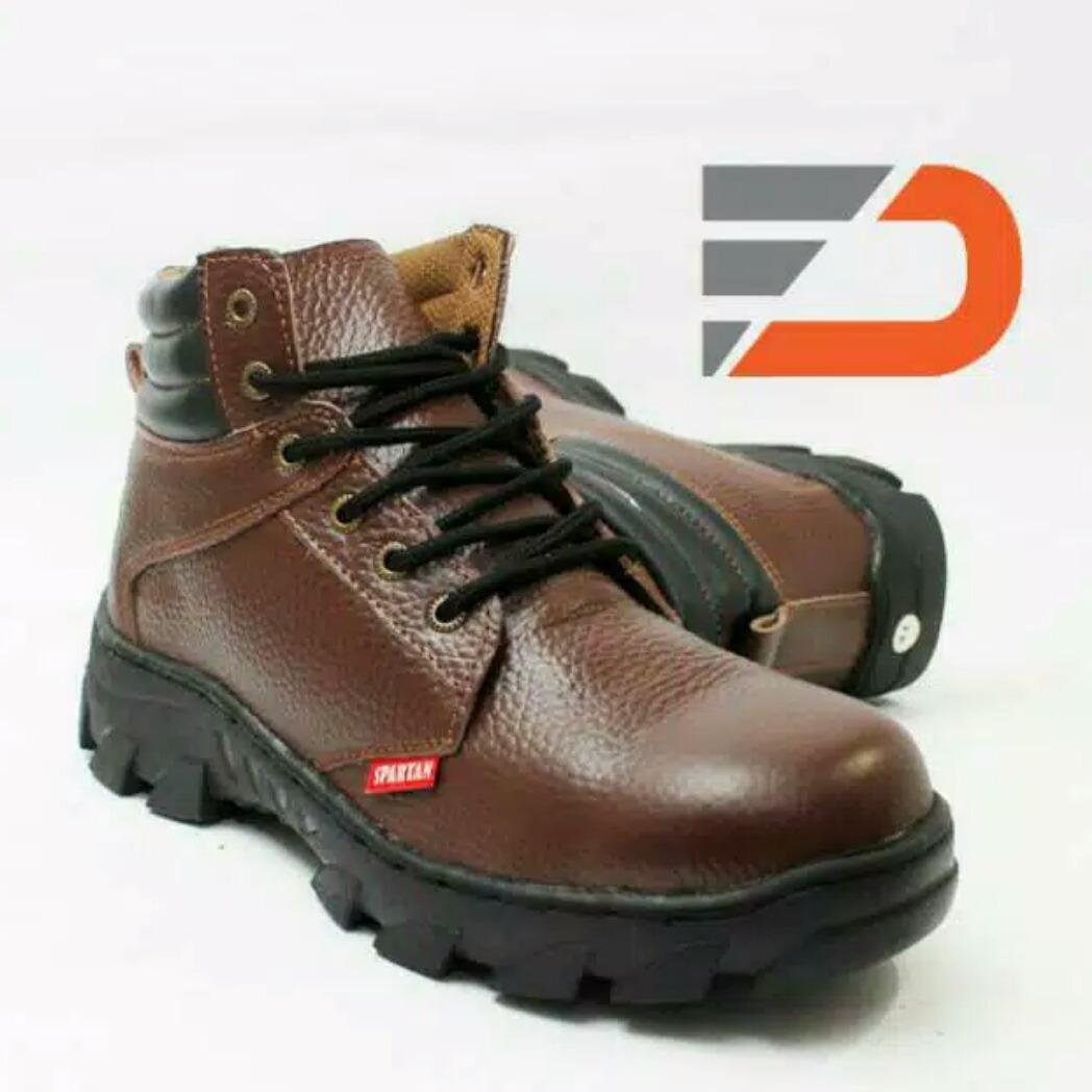 Spartan - sepatu safety pria / sepatu boots pria 100%  kulit asli murah berkualitas