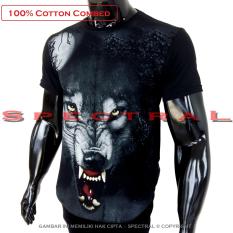 Spectral - Kaos Distro T-Shirt Distro Fashion 100% Soft Cotton Combed 30s Kaos Pria Baju Distro T - Shirt Gambar SERIGALA MATA KUNING Horor Setan Seram Iblis Demon Mistis Sadis Nakal Devil Jahat Gaib Ghoib Kartun Sexy Seksi Gaul Mayat Tengkorak Horror