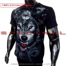Spectral - Kaos Distro T-Shirt Fashion 100% Soft Cotton Combed 30s Pria Wanita Cewe Cowo Baju T – Shirt 3D Terbaru Model Baru Jaman Now Kekinian Animasi Seni Hewan Serigala Wolf Tengkorak Horor Seram Demon Mistis Jahat Kartun Metal Mayat Horror Pakaian