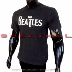 Spectral - Kaos Distro T-Shirt Distro Fashion 100% Soft Cotton Combed 30s Kaos Pria Kaos Fashion Baju Distro T - Shirt Gambar Tulisan THE BEATLES ABU TheBeatles Musik Band Rock Pop Atasan Pria Wanita Katun Pakaian - Kaos Hitam