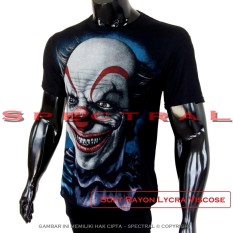 Spectral - Kaos Distro T-Shirt Distro Fashion Soft Rayon Viscose Kaos Pria Baju Distro T - Shirt Gambar BADUT ALIS Joker Kegelapan Horor Seram Iblis Demon Mistis Sadis Nakal Devil Jahat Gaib Ghoib Dukun Kartun Sexy Seksi Gaul Atasan Pria Wanita Horror