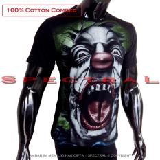 Spectral - Kaos Distro T-Shirt Distro Fashion 100% Soft Cotton Combed 30s Kaos Pria Baju Distro T - Shirt Gambar BADUT RAMBUT HIJAU Horor Setan Seram Iblis Demon Mistis Nakal Devil Malaikat Jahat Kartun Metal Rock Sexy Cewe Seksi Mayat Tengkorak Horror