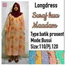 Spesial!! Daster Longdress Suraj Hua 03 Gamis Gaun Batik Baju Hamil Busui Muslim