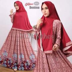 Spesial Gamis Syari Modis Denima Maroon (Murah- Modern- Terbaru- Cantik) Termurah